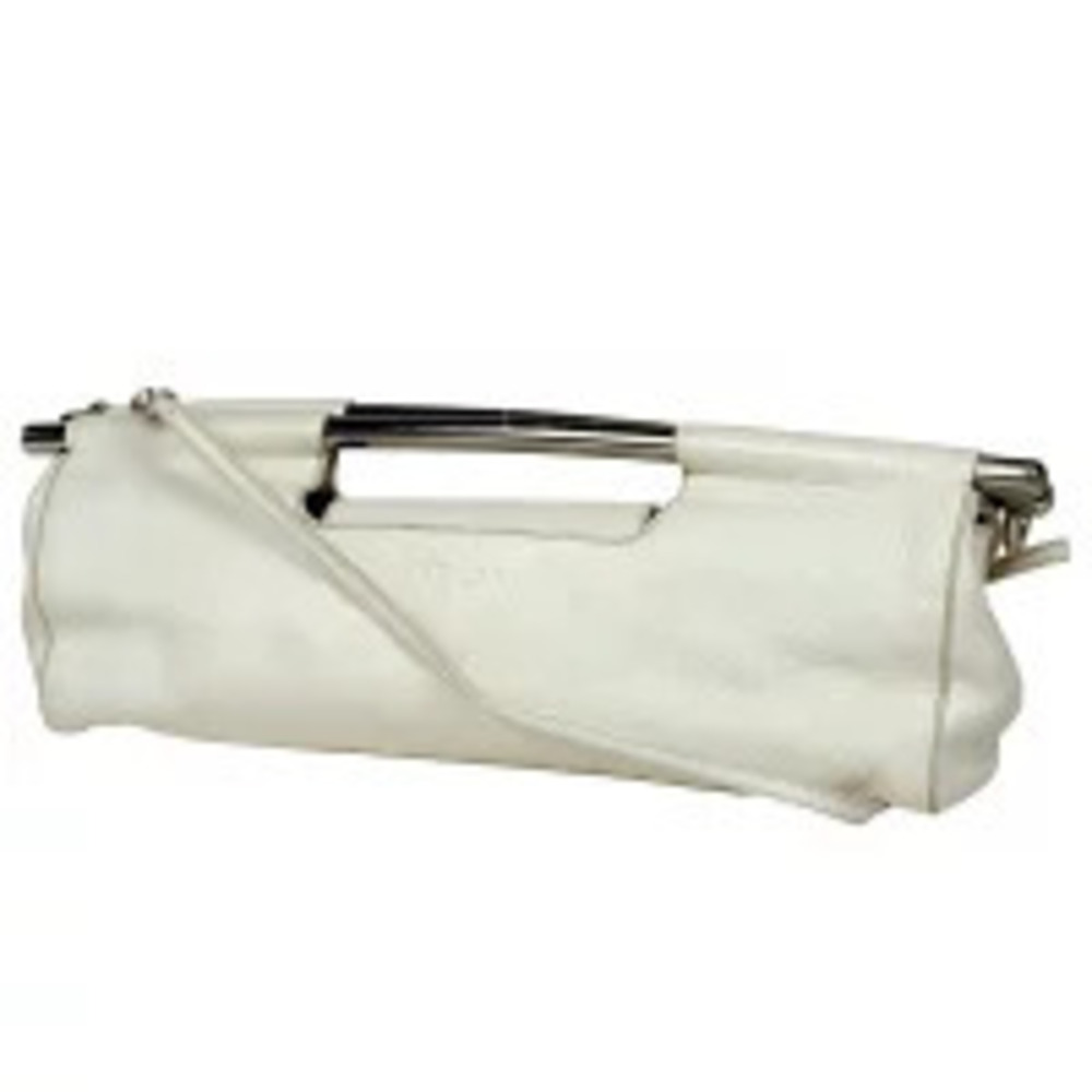 Prada Vitello Daino Bar Bag distinct cutout top handle White